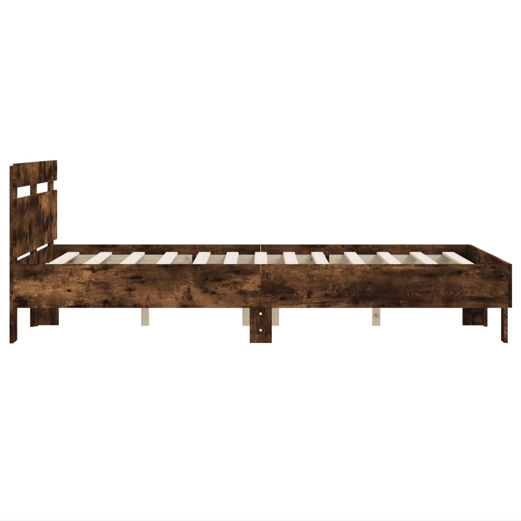 Bed Frame without Mattress Smoked Oak 135x190 cm Double