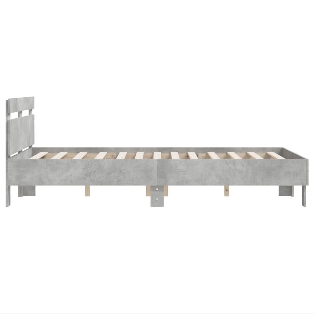 Bed Frame without Mattress Concrete Grey 120x190 cm Small Double