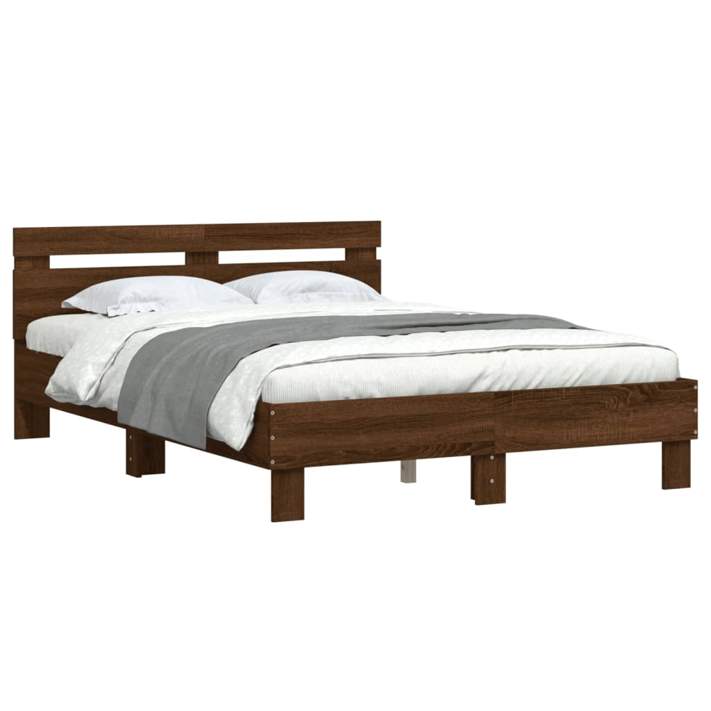 Bed Frame without Mattress Brown Oak 120x190 cm Small Double