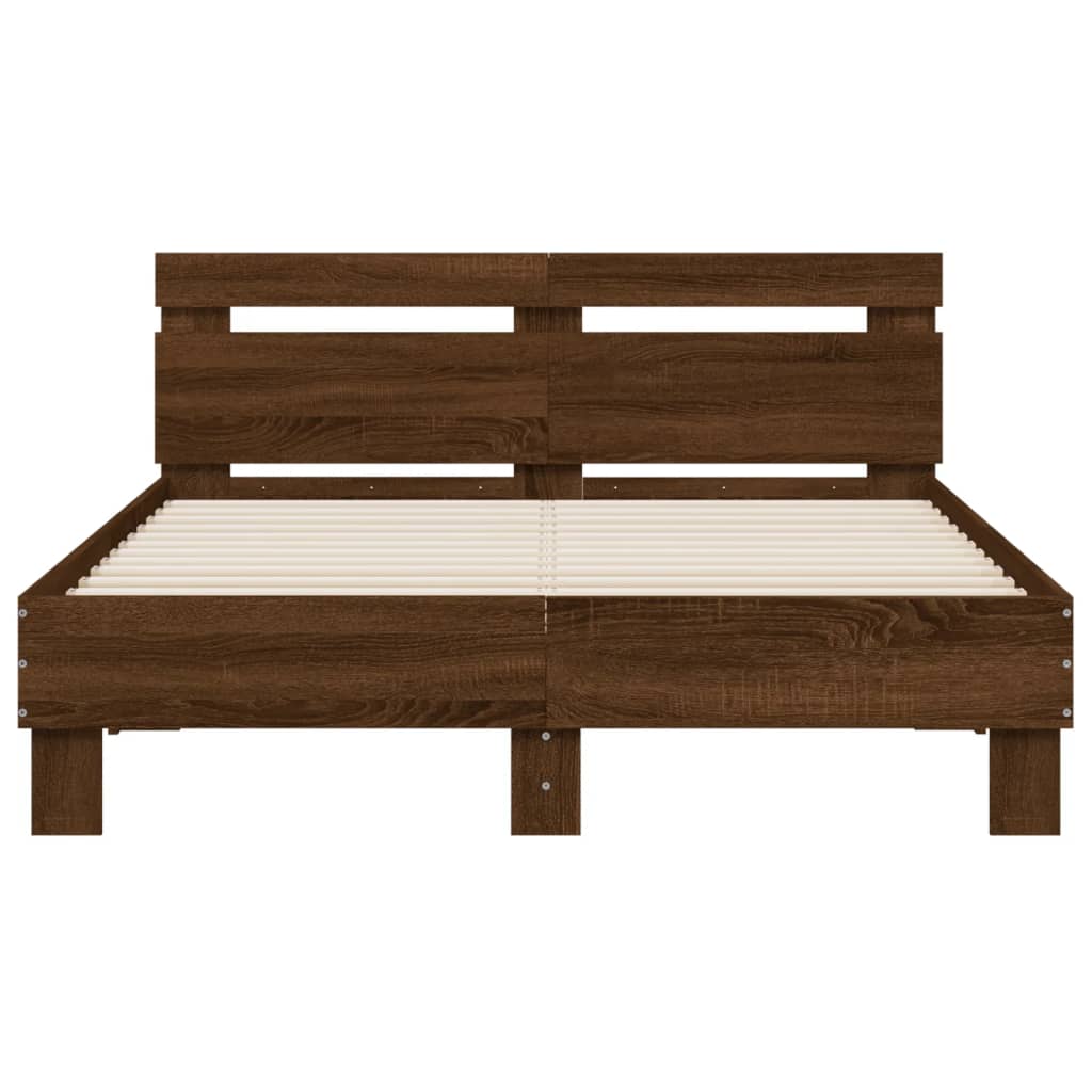 Bed Frame without Mattress Brown Oak 120x190 cm Small Double