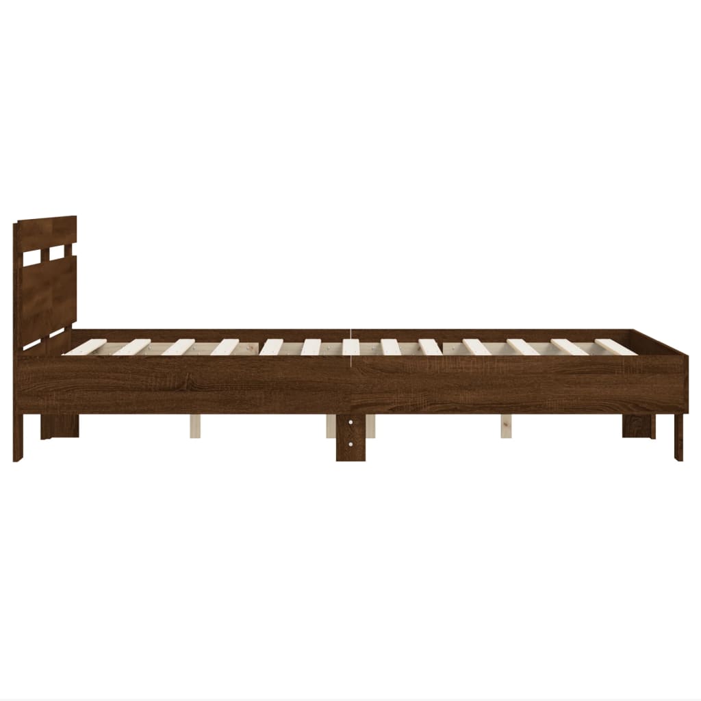 Bed Frame without Mattress Brown Oak 120x190 cm Small Double