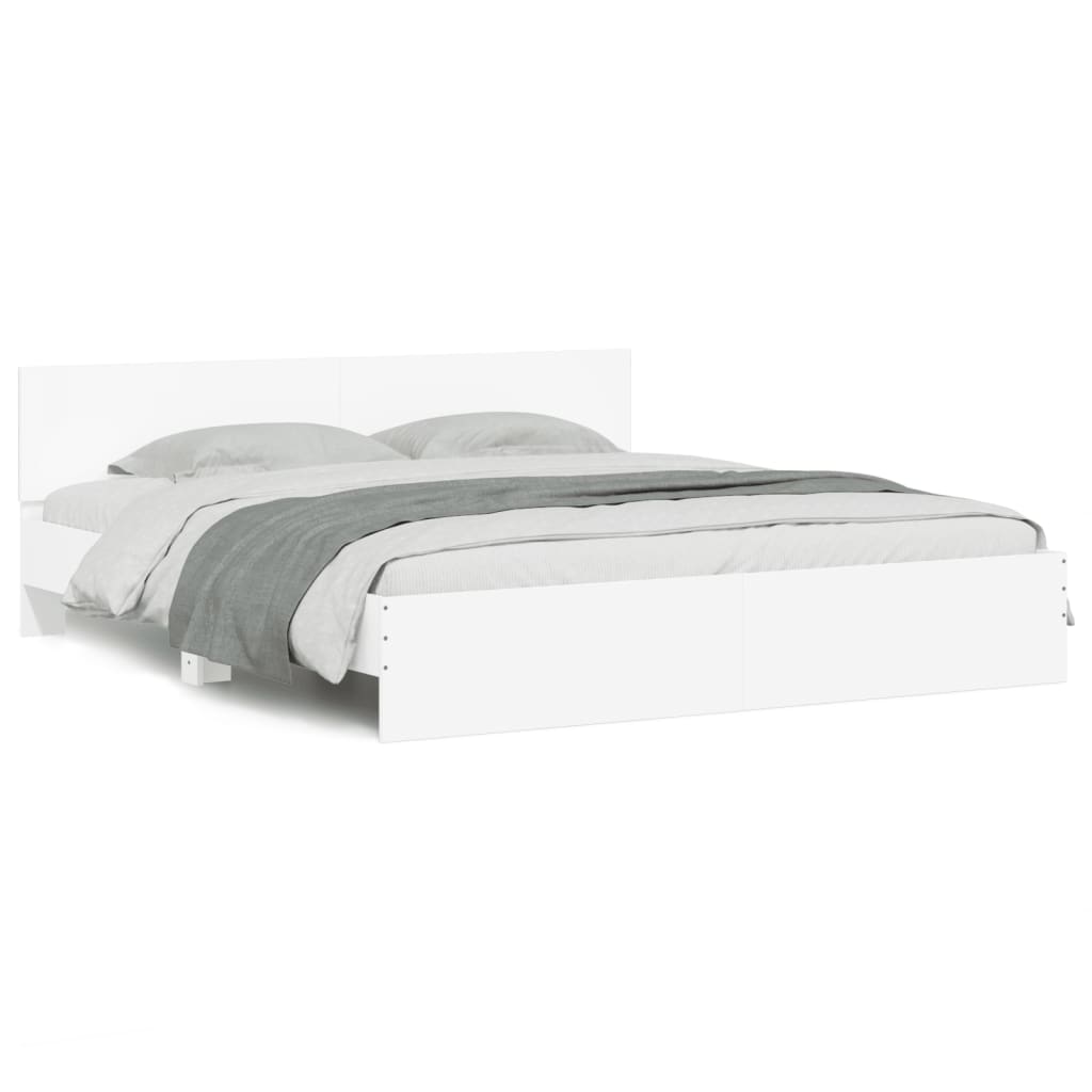 Bed Frame without Mattress White 200x200 cm