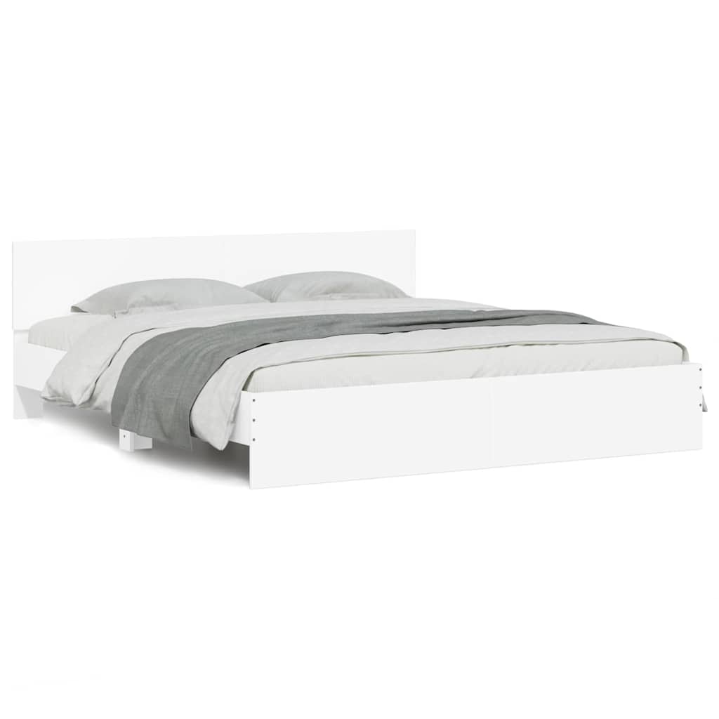 Bed Frame without Mattress White 180x200 cm Super King