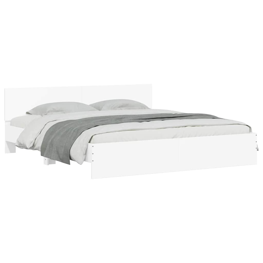 Bed Frame without Mattress White 180x200 cm Super King
