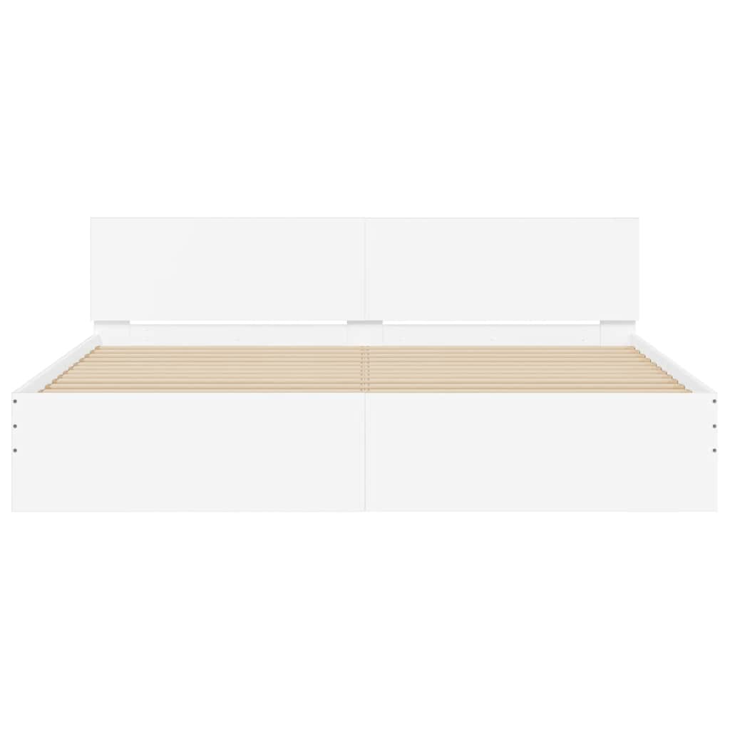 Bed Frame without Mattress White 180x200 cm Super King