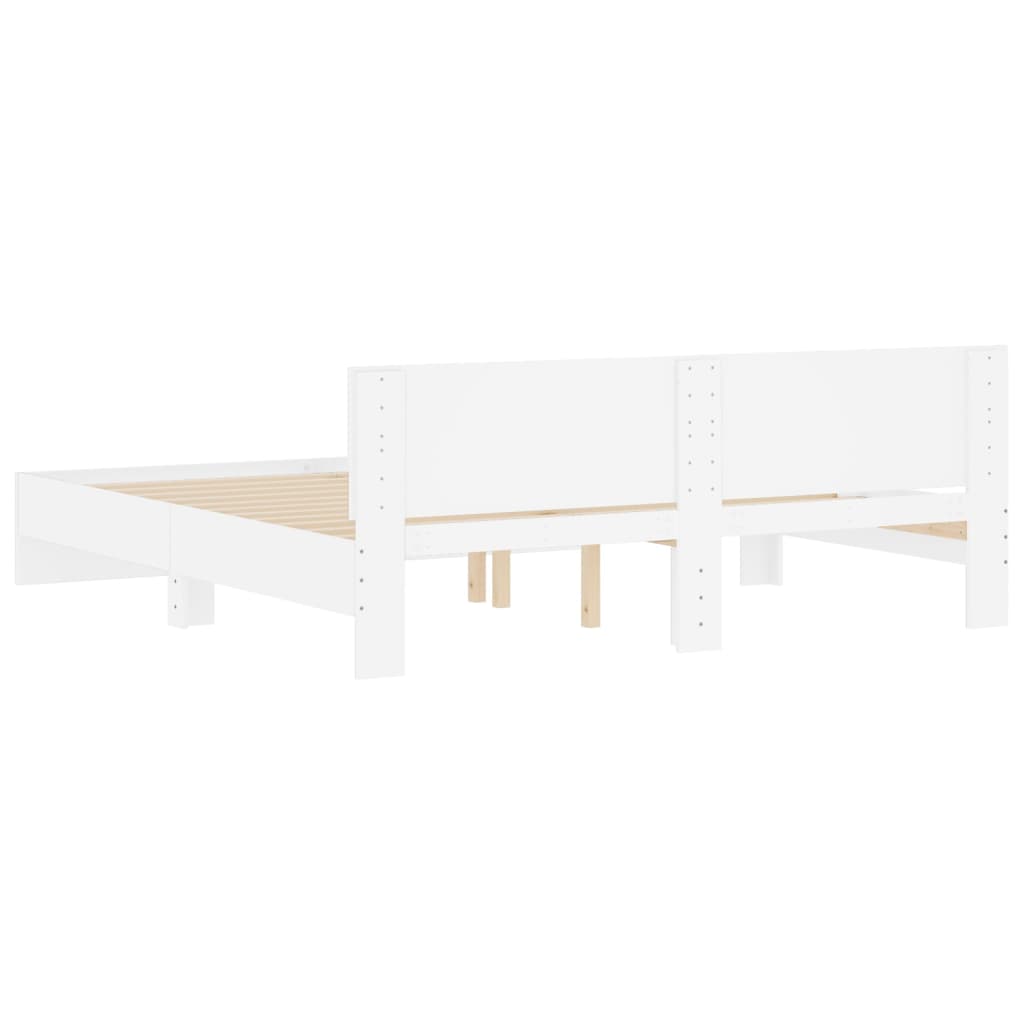 Bed Frame without Mattress White 180x200 cm Super King