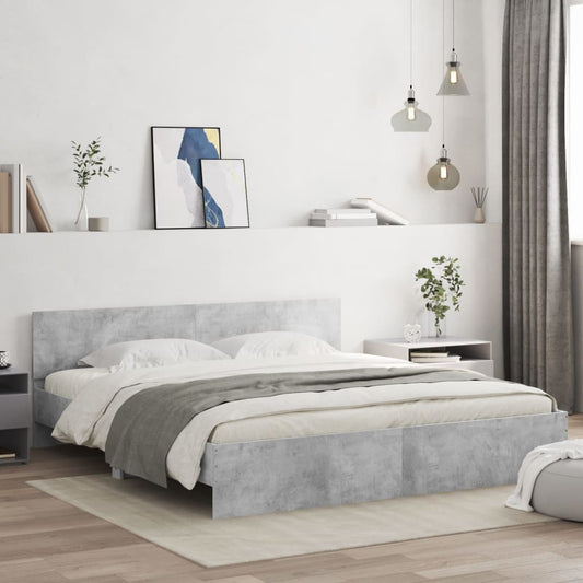 Bed Frame | Concrete grey | Engineered wood, Plywood | Super King