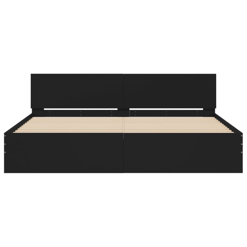 Bed Frame | Black | Engineered wood, Plywood | Double | Durable