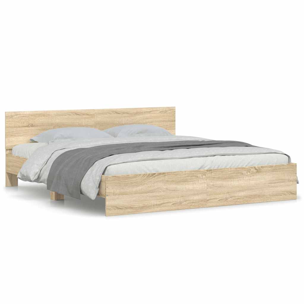 Bed Frame | Sonoma oak | Engineered wood, Plywood | Double | Durable