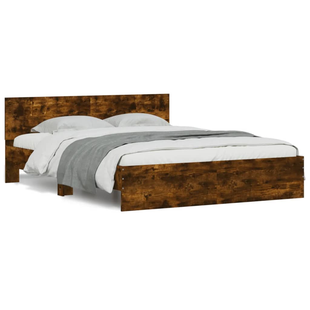 Bed Frame | Smoked Oak | Engineered wood | King Size | Durable