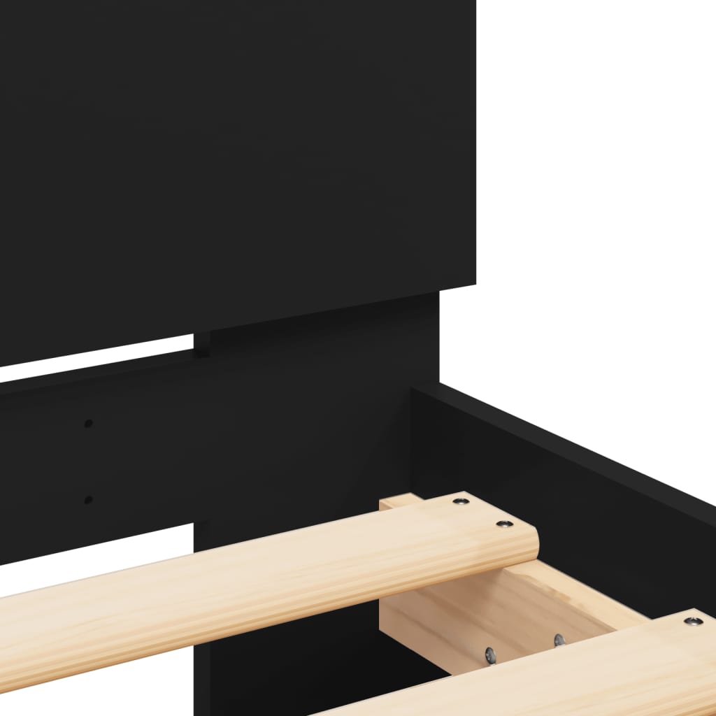 Bed Frame | Black | Engineered wood, Plywood | Double | Bed Frame