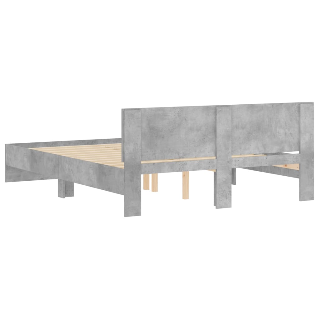 Bed Frame | Concrete Grey | Engineered wood, Plywood | Double | Modern