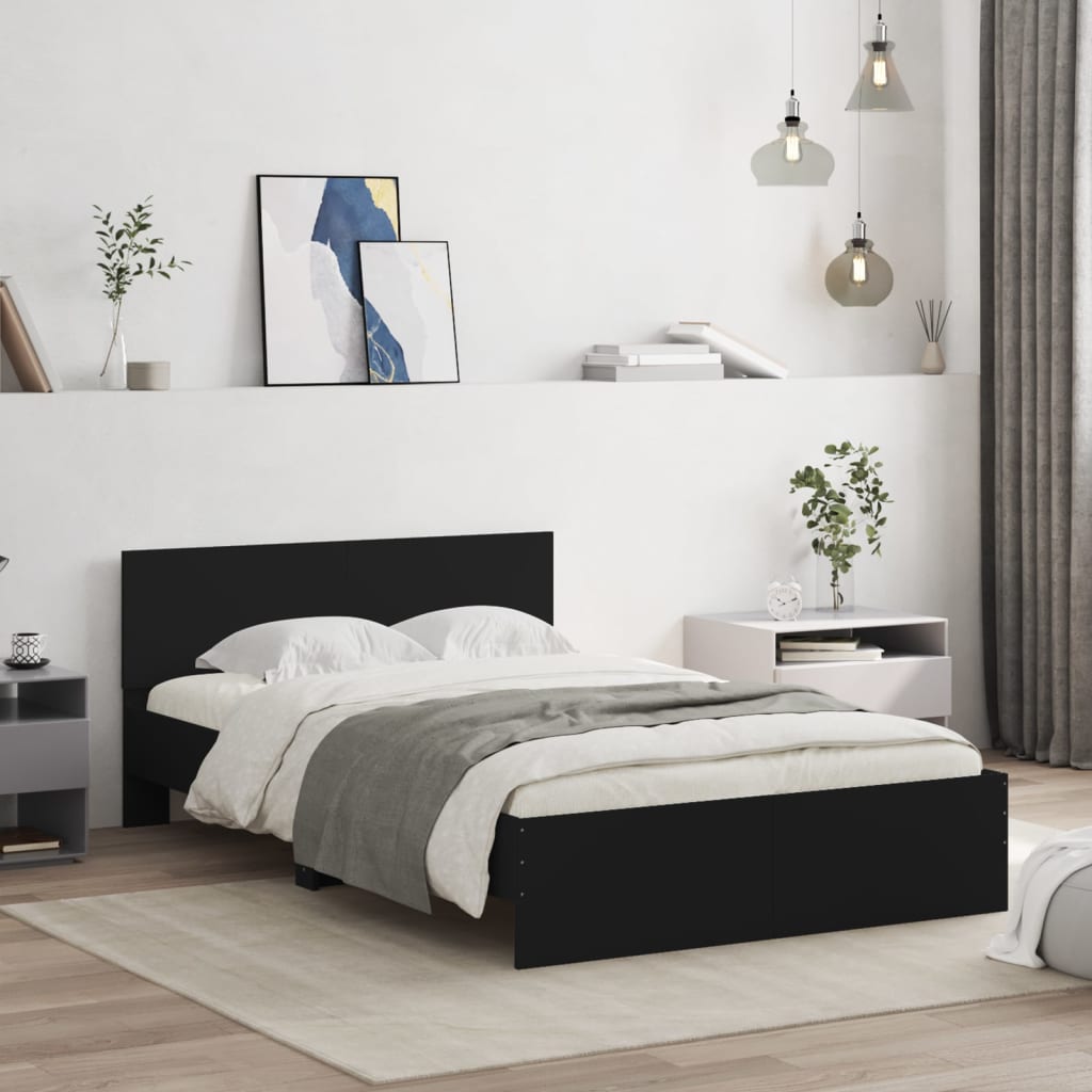 Bed Frame | Black | Engineered wood and plywood | Double | Bed Frame