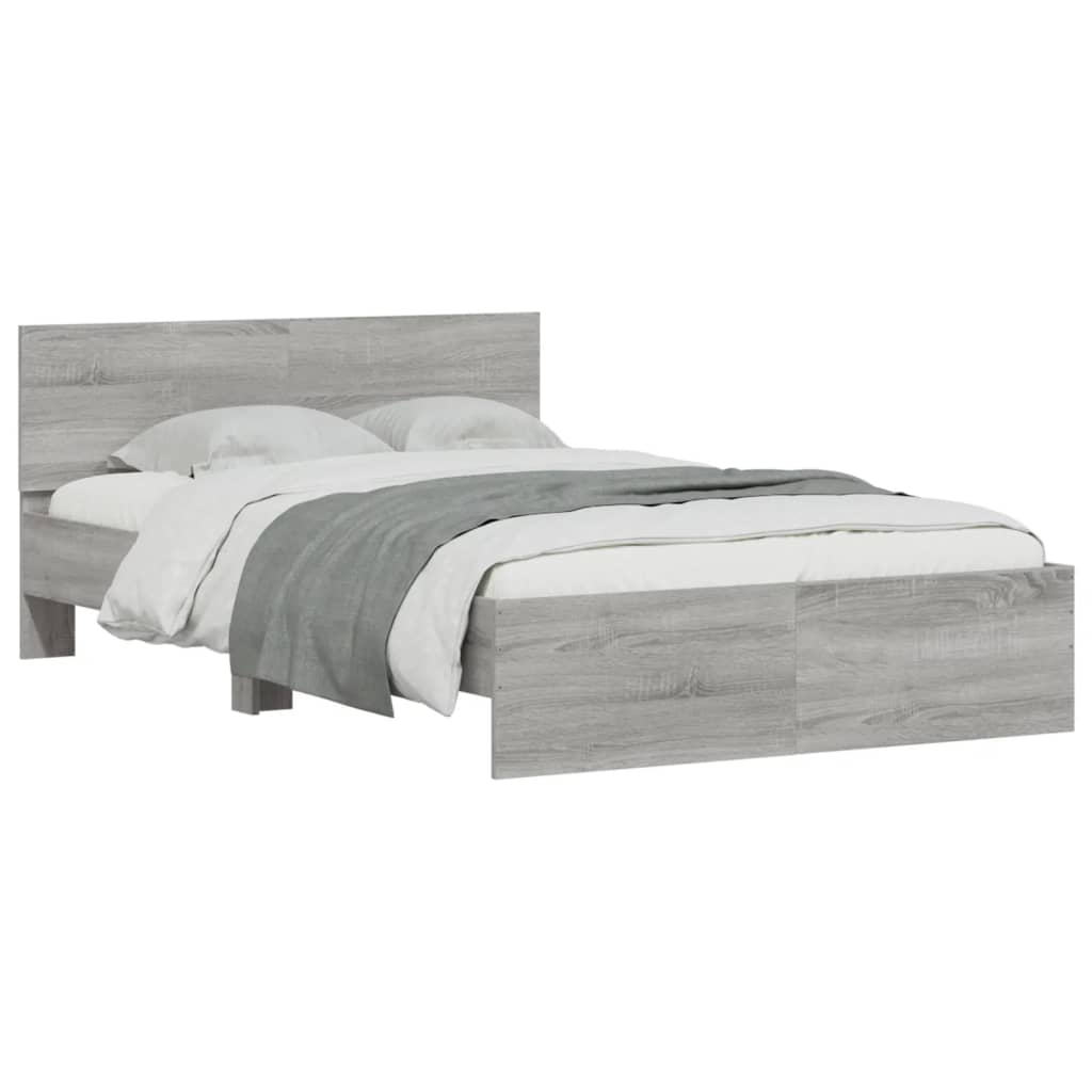 Bed Frame without Mattress Grey Sonoma 120x200 cm