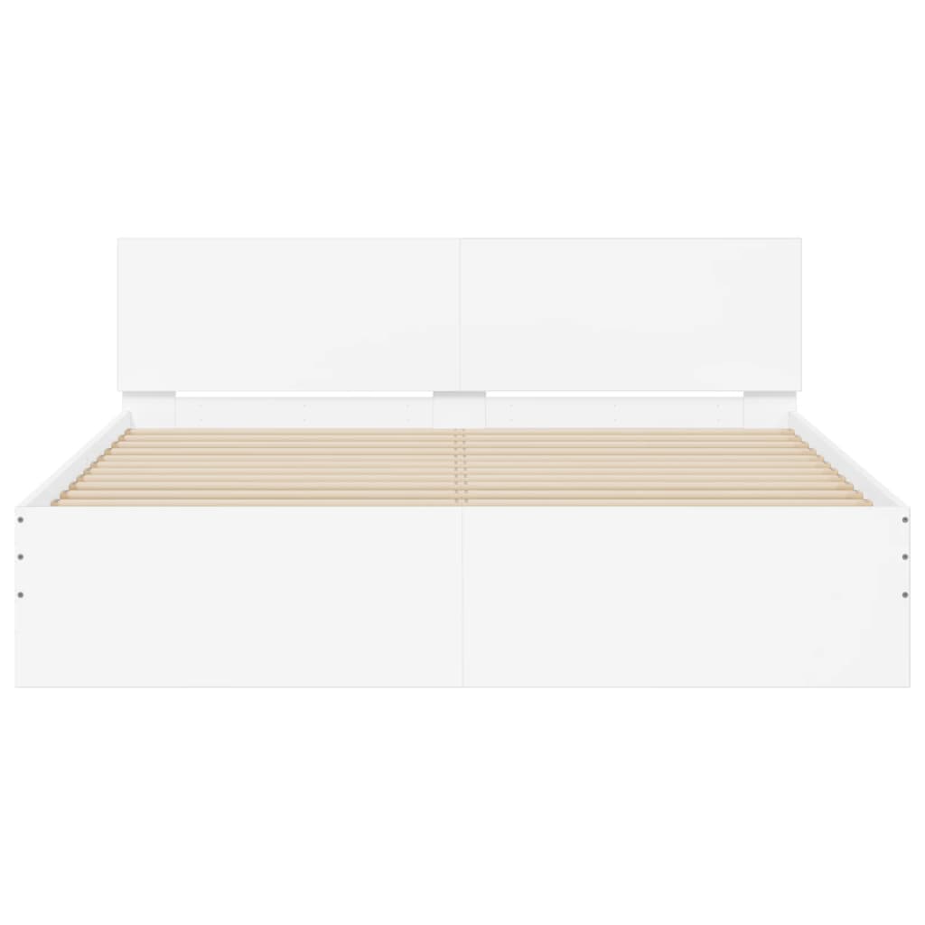 Bed Frame | White | Engineered wood | Double | Modern | Bed Frame