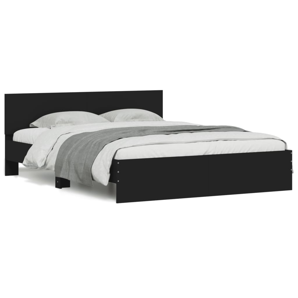 Bed Frame | Black | Engineered wood, Plywood | 140 cm x 190 cm | Durable