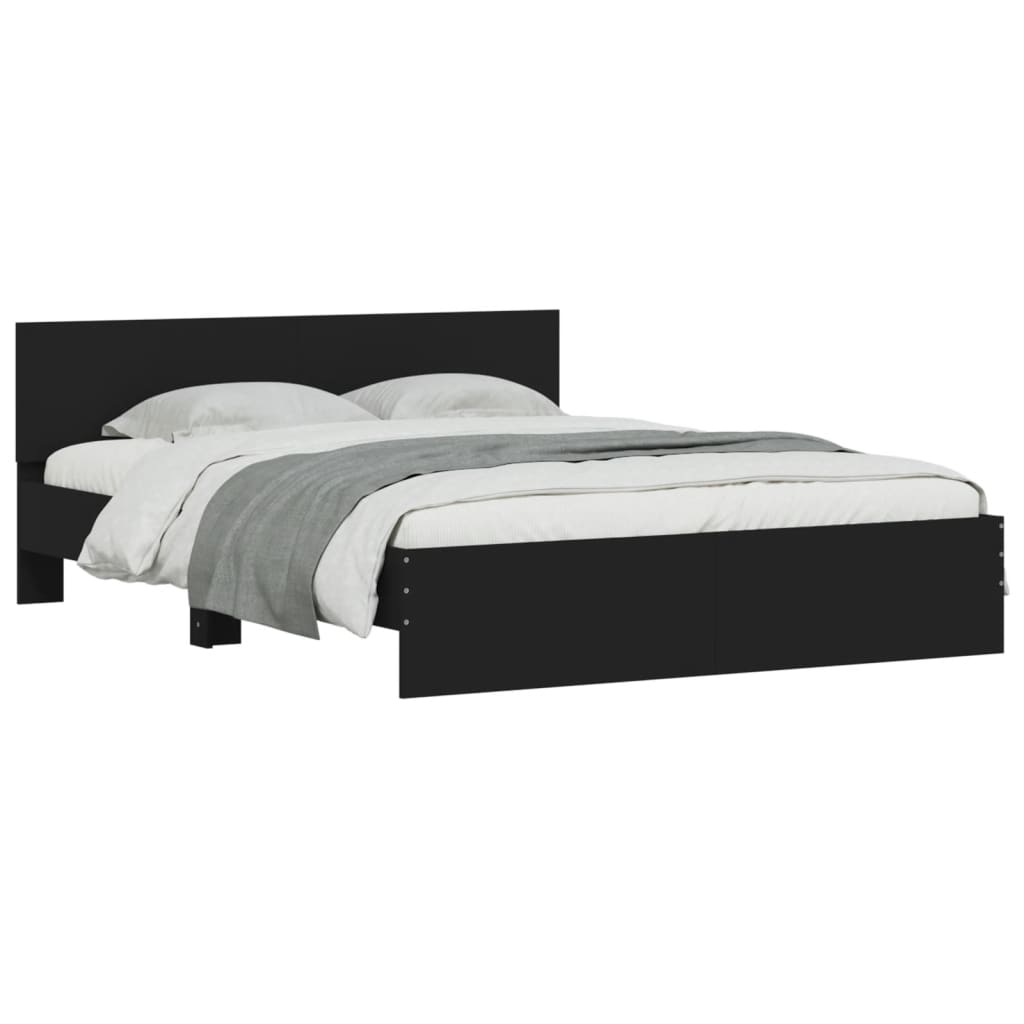 Bed Frame | Black | Engineered wood, Plywood | 140 cm x 190 cm | Durable