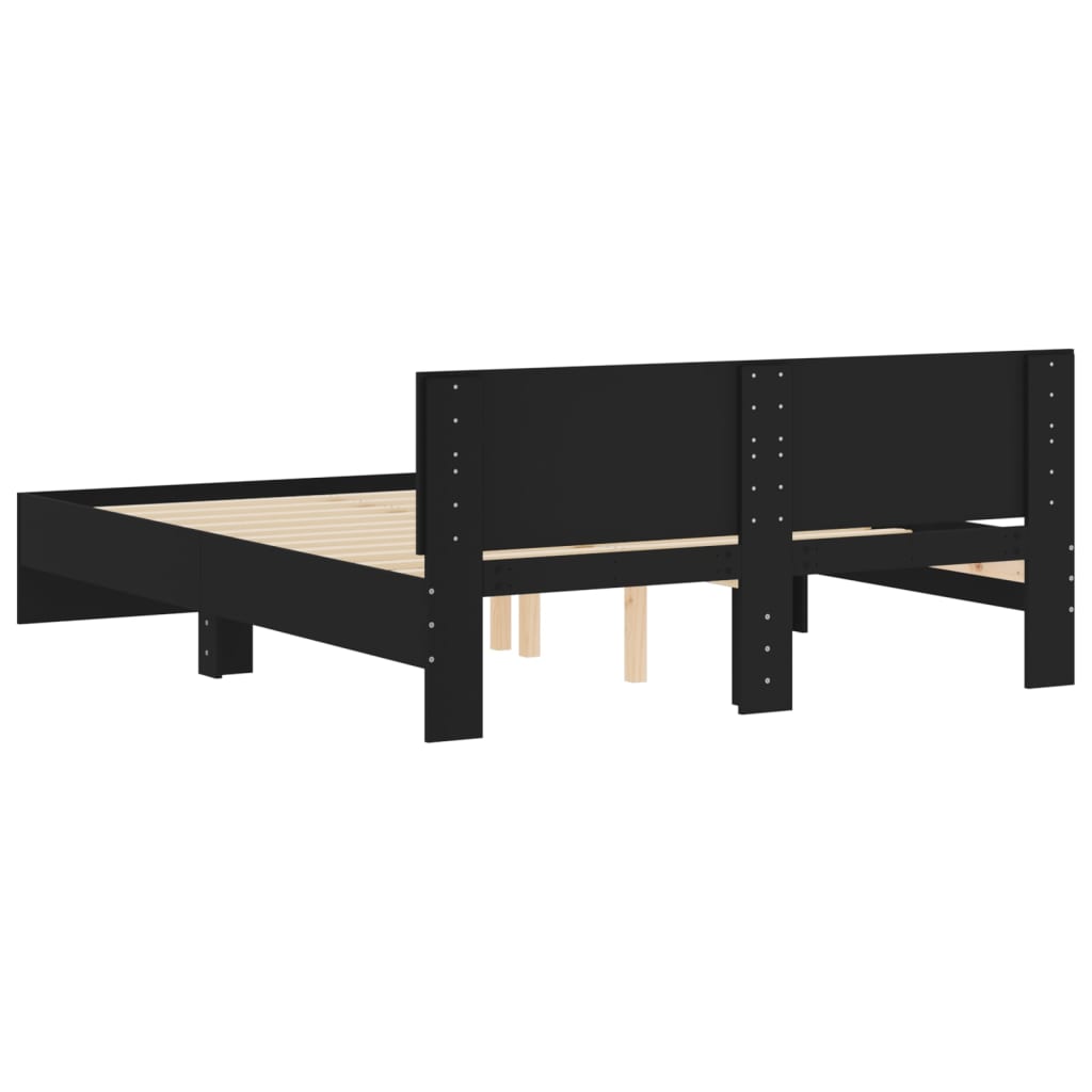 Bed Frame | Black | Engineered wood, Plywood | 140 cm x 190 cm | Durable