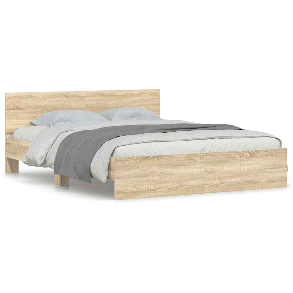 Bed Frame | Sonoma Oak | Engineered Wood | Double | Durable | Bed Frame