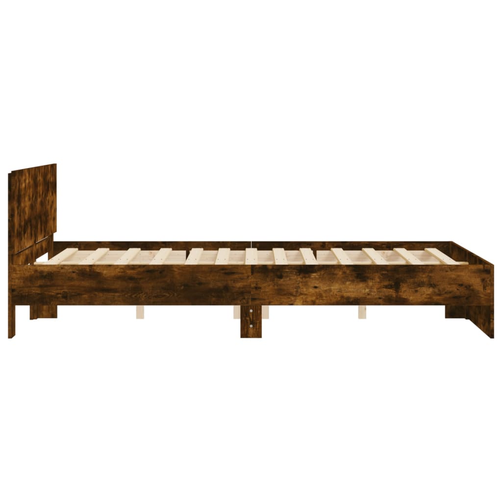 Bed Frame | Smoked oak | Engineered wood, Plywood | 140 x 190 cm | Sturdy