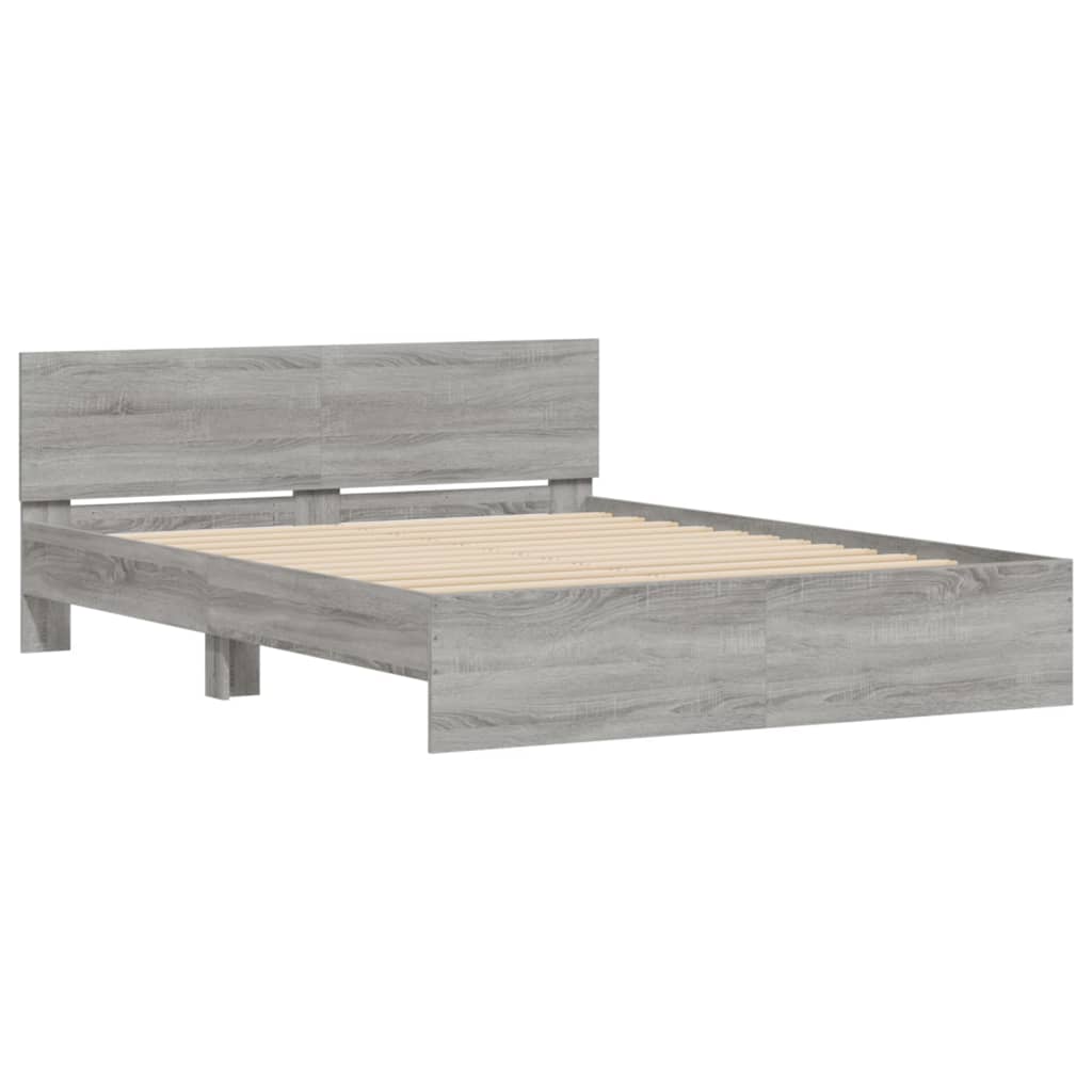 Bed Frame | Grey Sonoma | Engineered wood and Plywood | Double | Durable