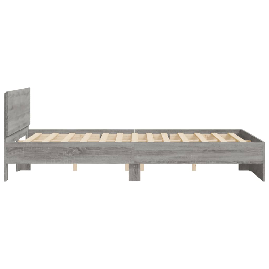 Bed Frame | Grey Sonoma | Engineered wood and Plywood | Double | Durable