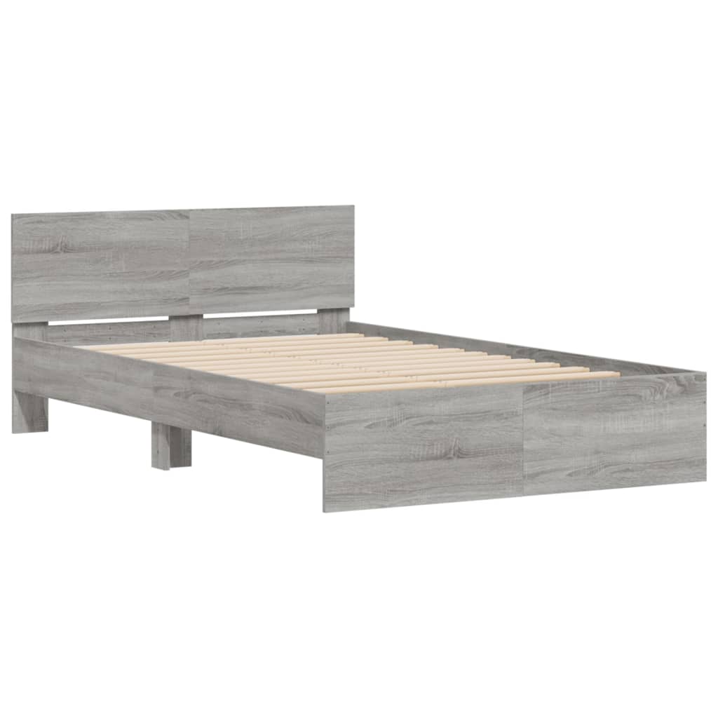 Bed Frame | Grey Sonoma | Engineered wood and plywood | Double