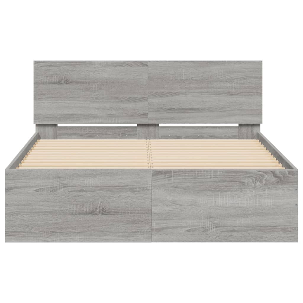 Bed Frame | Grey Sonoma | Engineered wood and plywood | Double