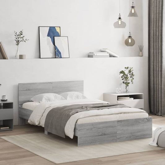 Bed Frame | Grey Sonoma | Engineered wood and plywood | Double