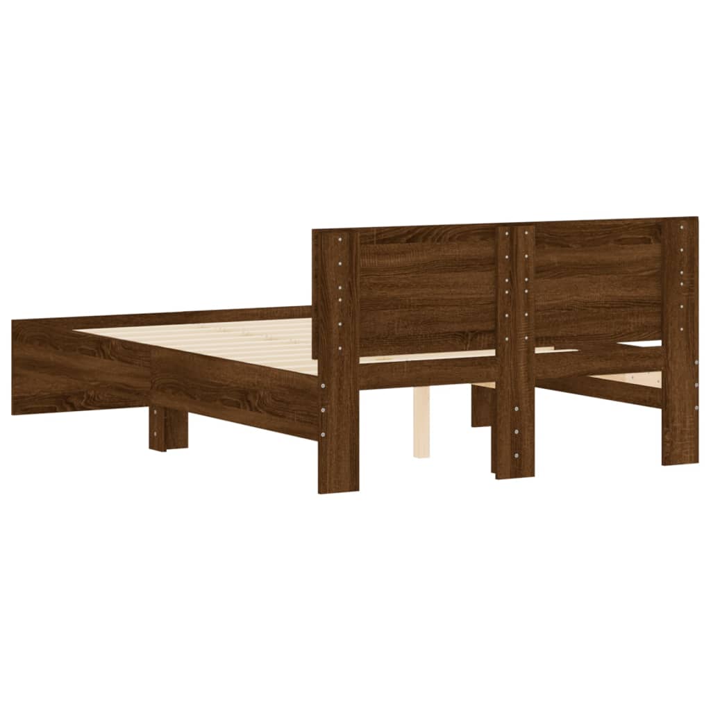 Bed Frame | Brown Oak | Engineered Wood | Double |  Durable  | Bed Frame