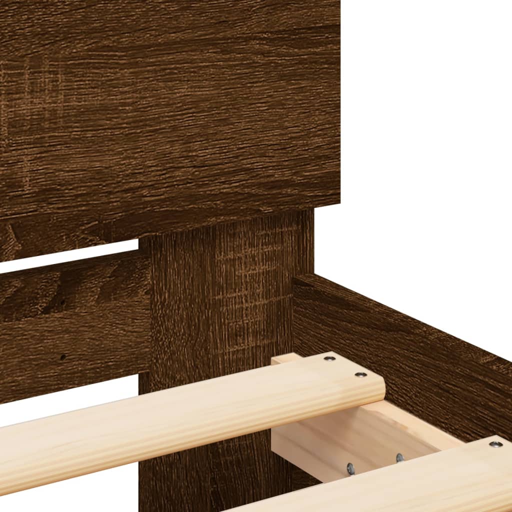 Bed Frame | Brown Oak | Engineered Wood | Double |  Durable  | Bed Frame