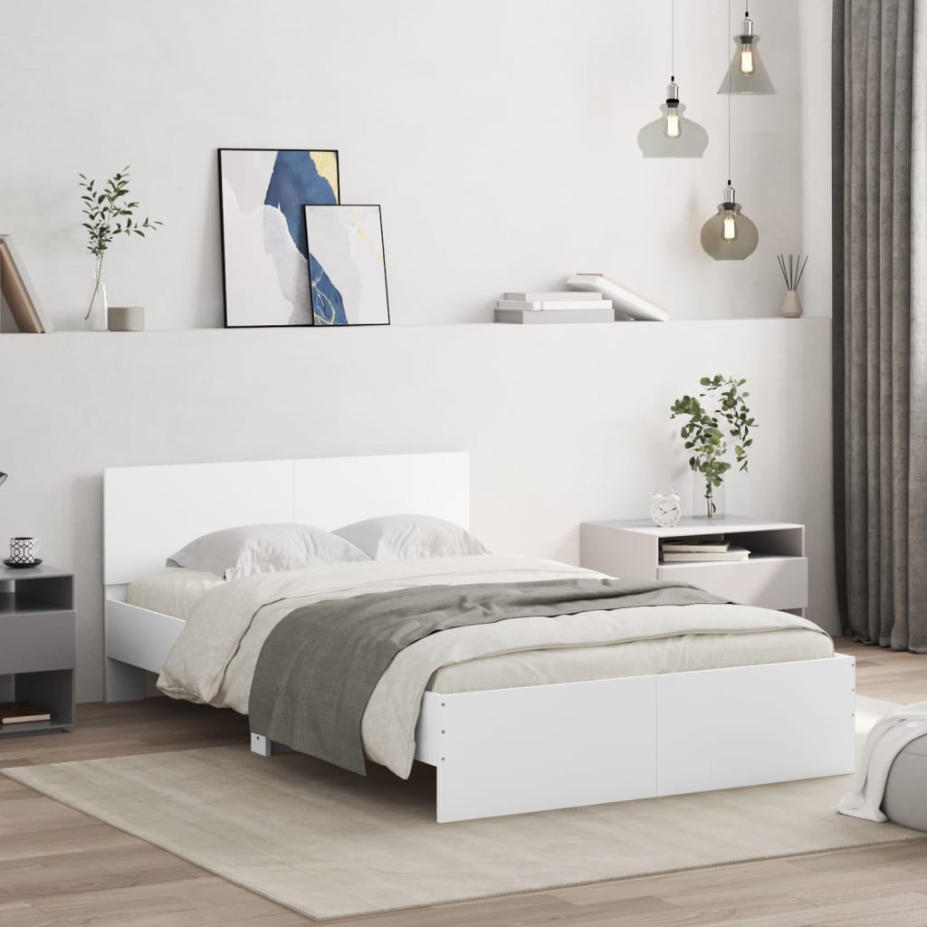 Bed Frame | White | Engineered Wood, Plywood | Small Double |  Durable