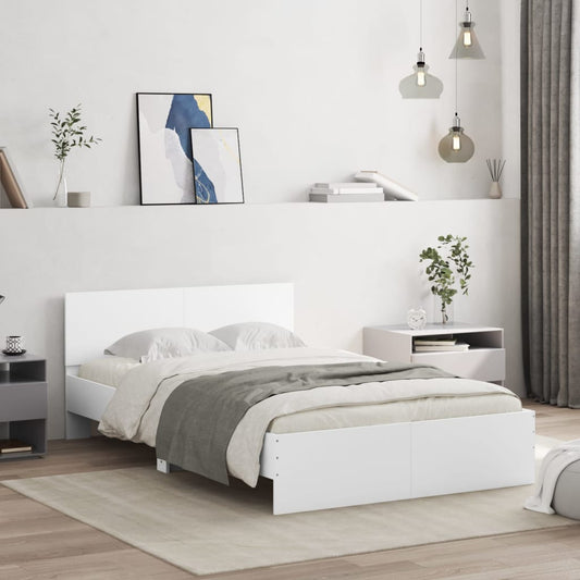 Bed Frame | White | Engineered Wood, Plywood | Small Double |  Durable
