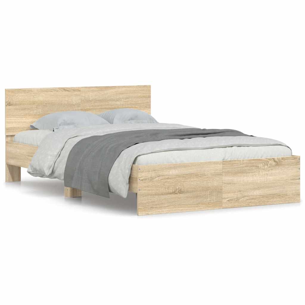 Bed Frame without Mattress Sonoma Oak 120x190 cm Small Double