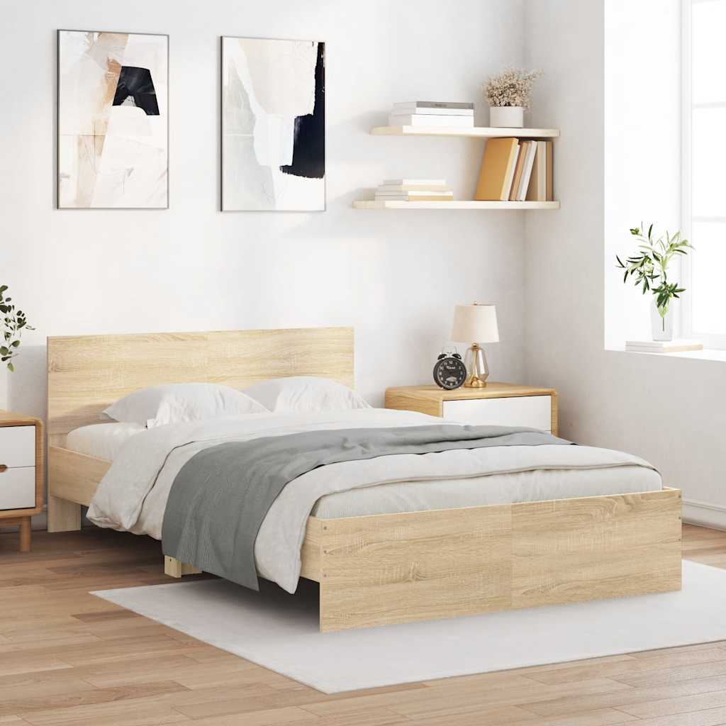 Bed Frame without Mattress Sonoma Oak 120x190 cm Small Double