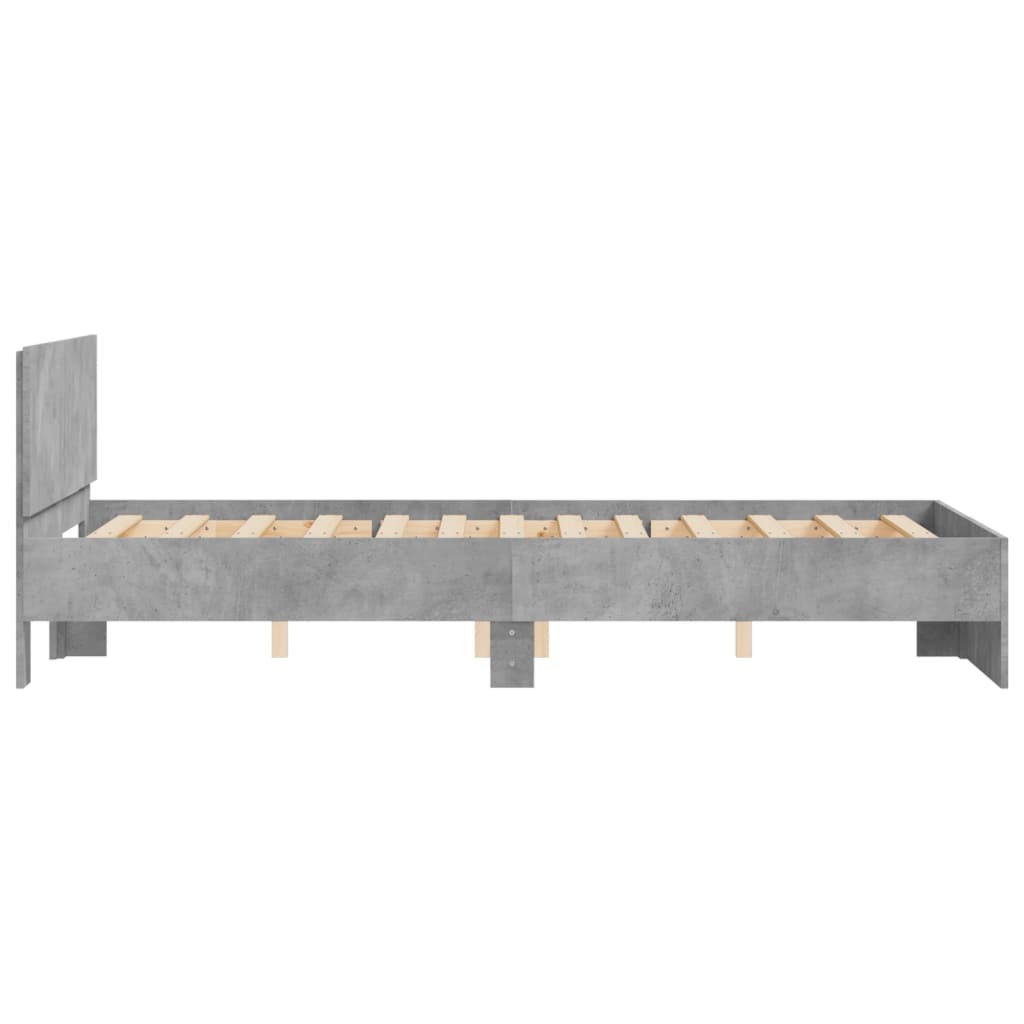 Bed Frame without Mattress Concrete Grey 120x190 cm Small Double