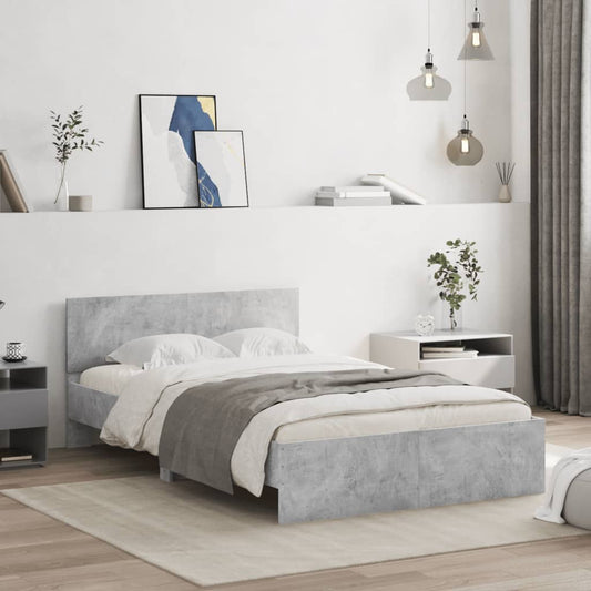 Bed Frame | Concrete Grey | Engineered wood, Plywood | Small Double