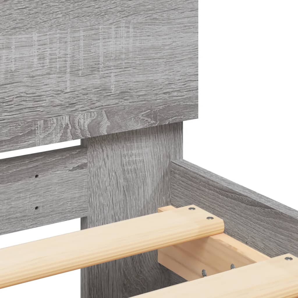 Bed Frame without Mattress Grey Sonoma 120x190 cm Small Double