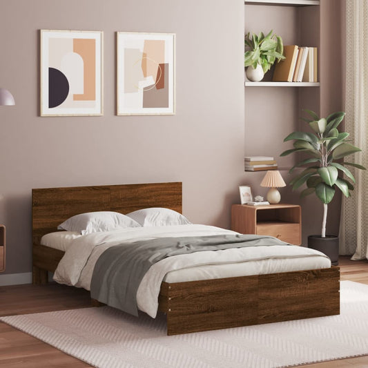 Bed Frame | Brown Oak | Engineered wood, Plywood | Small Double | Modern