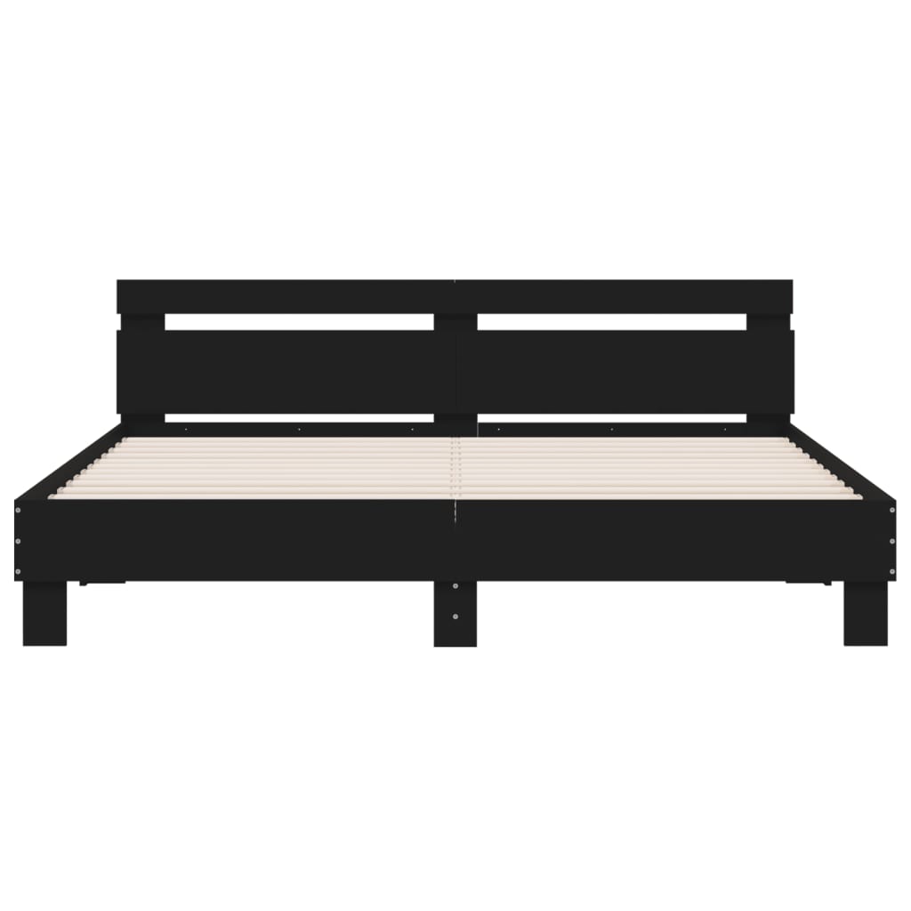 vidaXL Bed Frame with LED without Mattress Black 200x200 cm