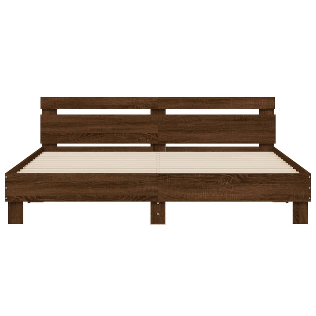 Bed Frame | Brown Oak | Engineered wood | Double | Bed Frame