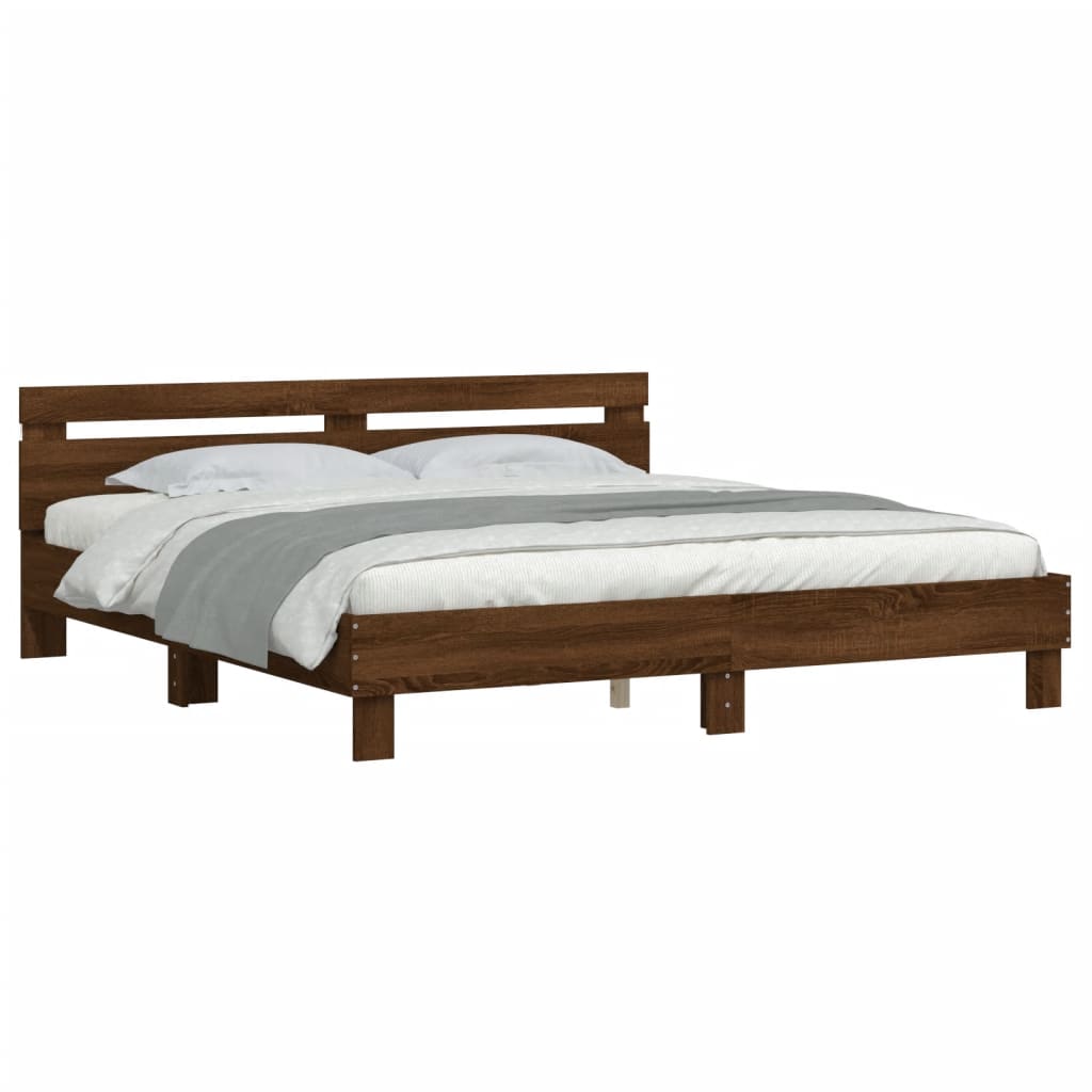 Bed Frame | Brown Oak | Engineered Wood | Super King | Bed Frame