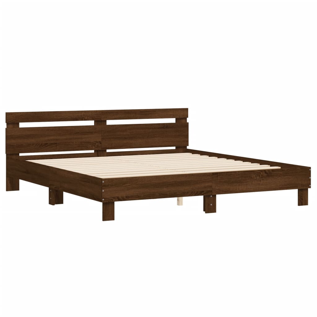 Bed Frame | Brown Oak | Engineered Wood | Super King | Bed Frame