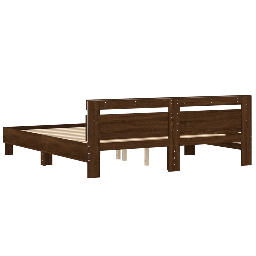 Bed Frame | Brown Oak | Engineered Wood | Super King | Bed Frame
