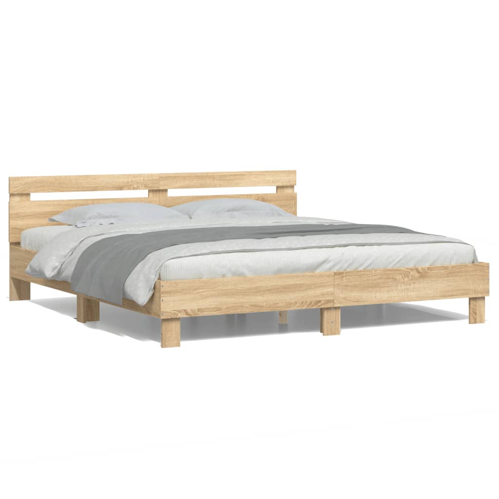 Bed Frame | Sonoma oak | Engineered wood | 160x200 cm mattress size