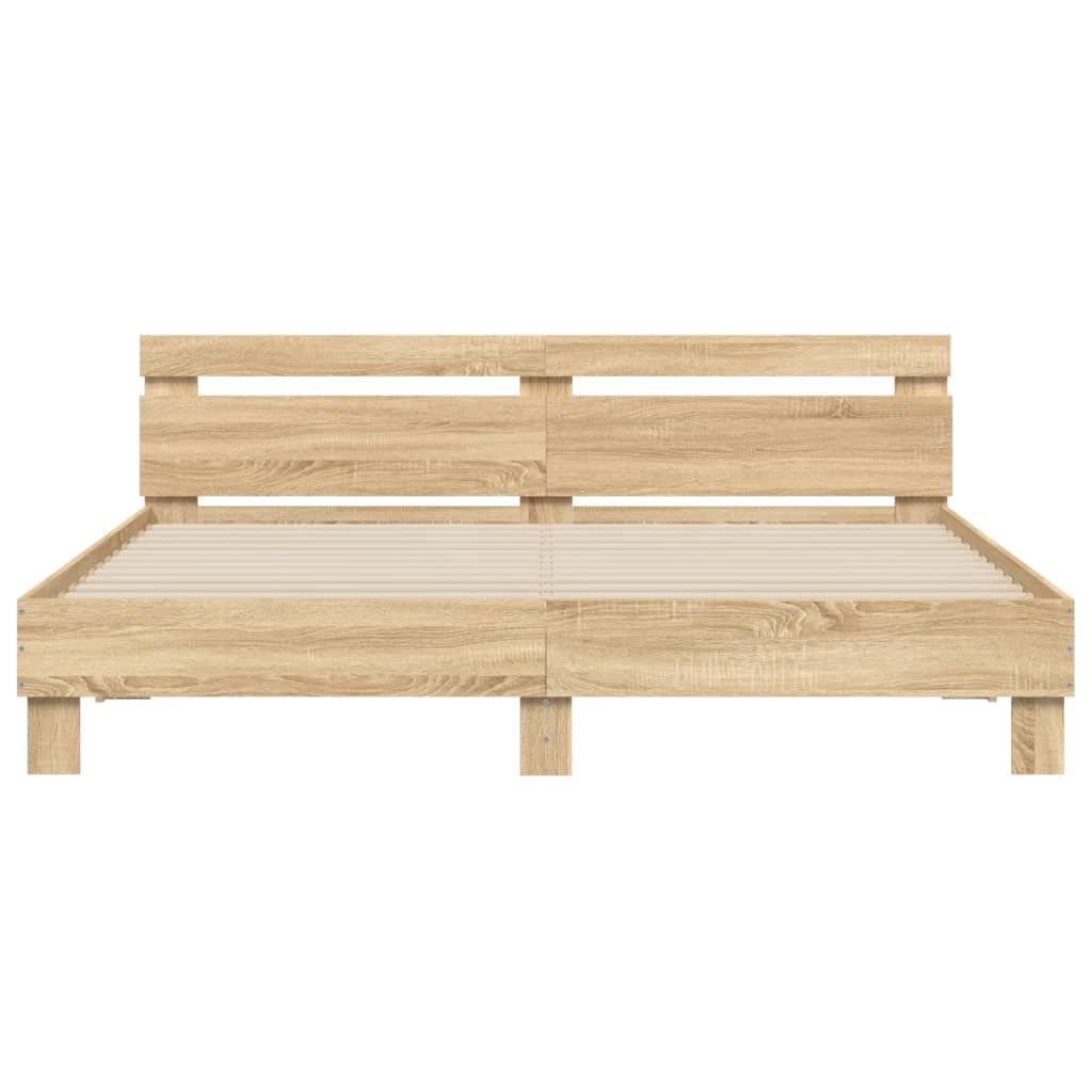 Bed Frame | Sonoma oak | Engineered wood | 160x200 cm mattress size