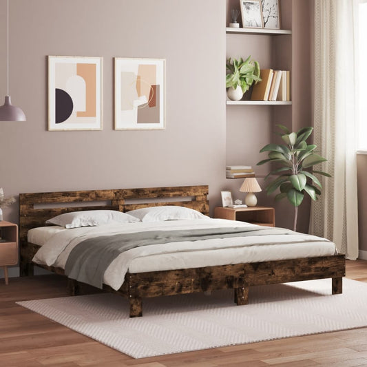 Bed Frame | Smoked Oak | Engineered wood, Plywood | Double | Bed Frame