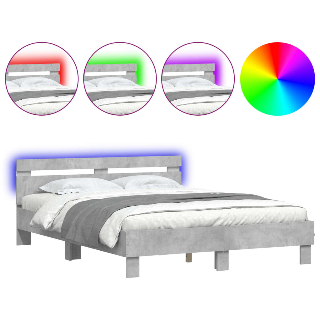 Bed Frame | Concrete Grey | Engineered Wood and Plywood | King Size