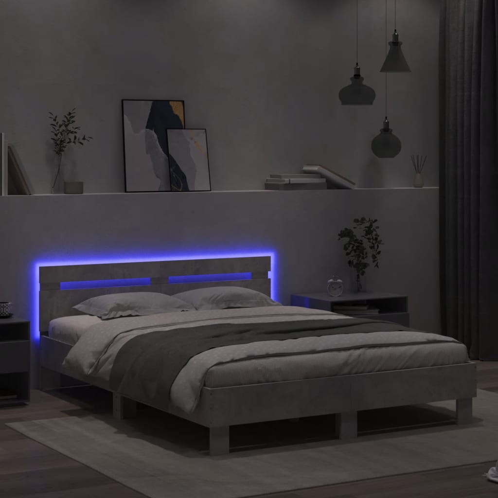 Bed Frame | Concrete Grey | Engineered Wood and Plywood | King Size