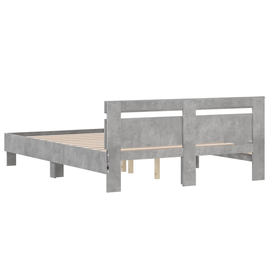 Bed Frame | Concrete Grey | Engineered Wood and Plywood | King Size